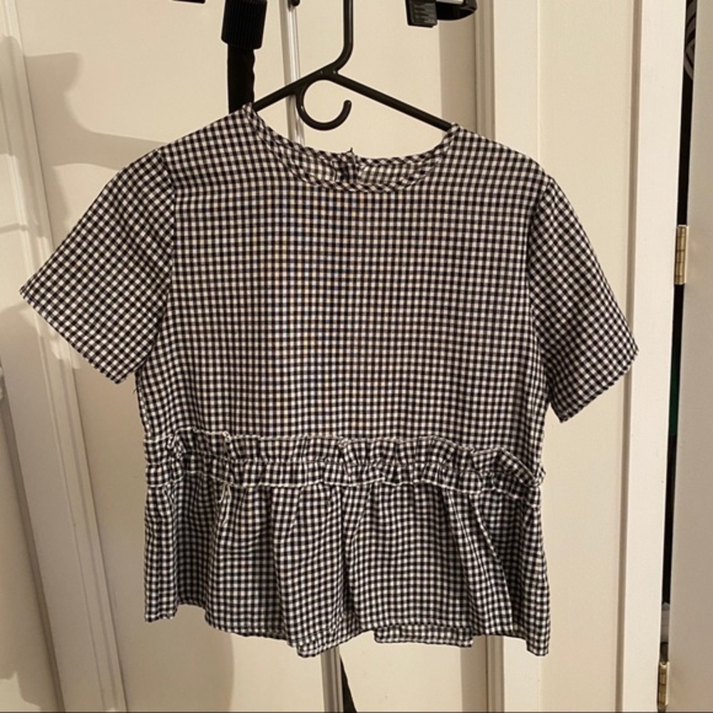 Gingham Top with Ruffle - Medium - Picture 2 of 4